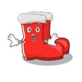 Surprised santa boots mascot isolated the character