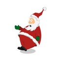 Surprised Santa Claus in cartoon style. Christmas character on white background. Isolated image of stupored man