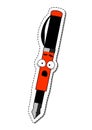 Surprised and Scared Funny Cartoon Pen. Vector.
