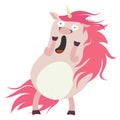 Surprised, scared, funny unicorn. A fabulous and mythical animal. Funny and funny illustration. Shock and delight, emotions