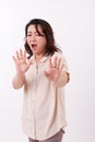 Surprised, shocked, stunned middle age woman Royalty Free Stock Photo