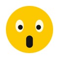 Surprised smiley icon, flat style