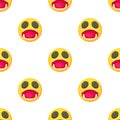 Surprised smiley pattern seamless vector