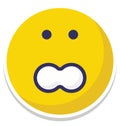 surprised, stare emoticon Vector Isolated Icon which can easily modify or edit