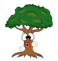 Surprised tree cartoon Royalty Free Stock Photo
