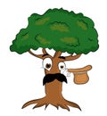 Surprised tree cartoon Royalty Free Stock Photo