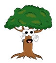 Surprised tree cartoon Royalty Free Stock Photo