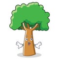 Surprised tree character cartoon style Royalty Free Stock Photo