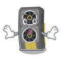 Surprised video graphics card in PC character Royalty Free Stock Photo