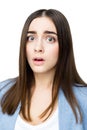 Surprised woman in amazement and open-mouthed Royalty Free Stock Photo