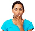 Surprised Woman Covering Mouth Royalty Free Stock Photo