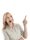 Surprised Woman With Mouth Open Gesturing