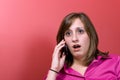 Surprised Woman on the Phone Royalty Free Stock Photo