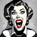 Surprised woman - Pop art retro comic book style Royalty Free Stock Photo