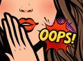 Surprised woman. Oops, vector illustration in pop art retro comic style Royalty Free Stock Photo