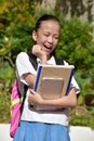 Surprised Youthful Girl Student With Notebooks