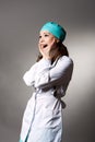 Surprising young female doctor Royalty Free Stock Photo