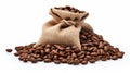 Surprisingly Absurd Coffee Beans In Bag On White Background