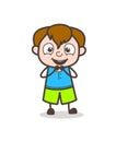 Surprisingly Laughing Face - Cute Cartoon Boy Illustration