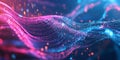 A surreal abstract background with softly glowing, intertwining neon streams, dynamically flowing