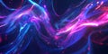 A surreal abstract background with softly glowing, intertwining neon streams, dynamically flowing