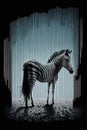 Surreal abstract concept illustration of a zebra and black and white stripes.