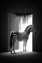 Surreal abstract concept illustration of a zebra and black and white stripes.