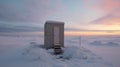 Arctic Solitude: An Isolated Toilet in the Tundra Royalty Free Stock Photo