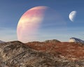 Surreal Alien Planet, Moon Background Royalty Free Stock Photo