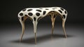 Surreal Animal Hybrid Stool: White With Gold Accents