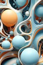 Surreal Biomorphic Abstract with Organic Shapes and Cool Tones