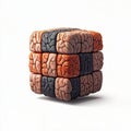 Surreal Brain Cube Concept Representing Intelligence and Complexity