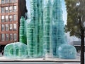 surreal builing strucure that blends contemporary art snd design,made of plasticiet and recycled plastic bottle Royalty Free Stock Photo