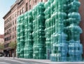 surreal builing strucure that blends contemporary art snd design,made of plasticiet and recycled plastic bottle Royalty Free Stock Photo