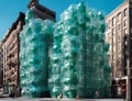 surreal builing strucure that blends contemporary art snd design,made of plasticiet and recycled plastic bottle Royalty Free Stock Photo