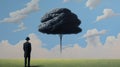 Surreal Carbon Emissions: A Photorealist Painting By Magritte Royalty Free Stock Photo