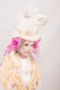Surreal Character with Bird Hat Royalty Free Stock Photo