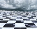 Surreal Checkerboard Tile Floor Background