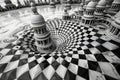 Surreal Chessboard Architecture. Generative AI Illustration