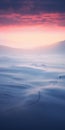 Surreal Cinematic Minimalistic Shot: White Silhouette Through The Fog
