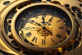 surreal clock blending golden mercury materials, melting in a distorted fluid manner, illusion of time\'s ethereal flow