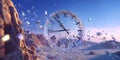 Surreal Clock Disintegrating Abstract Time Concept Art Royalty Free Stock Photo
