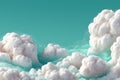 Surreal Cloudscape with Network Connections in a Turquoise Sky for Futuristic Design Projects Generative AI Royalty Free Stock Photo