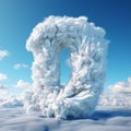 Surreal Cloud Sculpture: Letter D Formed By Fluffy White Clouds Royalty Free Stock Photo