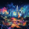 Surreal collage of Kuala Lumpur's vibrant nightlife