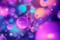 A surreal, colorful abstract background featuring floating, glowing shapes. The weightless