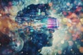 Surreal colorful representation of sensory overload emotions.