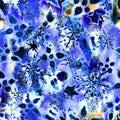 Surreal cosmic magic unusual seamless watercolor pattern endless repeat