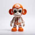 Surreal Cyberpunk Toy Monkey: Bold Manga-inspired Vinyl Collectible