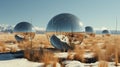 Surreal 3d Landscapes: Shiny Spheres In Mirrored Realms